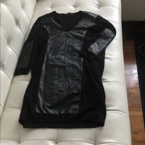 Faux leather sweater